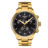 TISSOT CHRONO T116.617.33.051.00 Gold Dial Black Stainless Steel